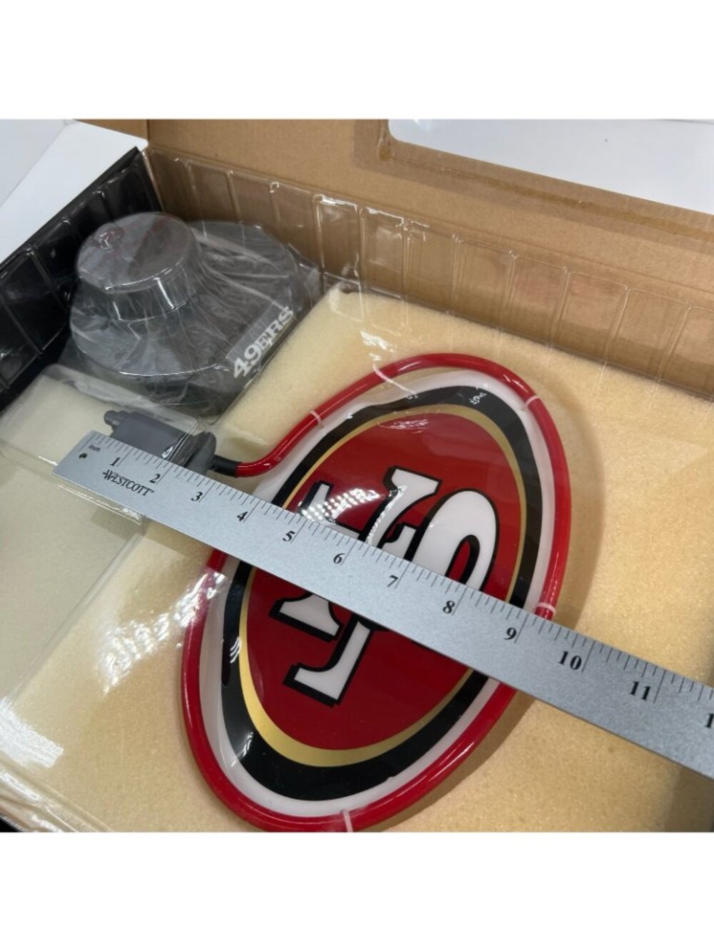 The Memory Company NFL San Francisco 49ers Glass Neon Team Logo Desk Lamp Boxed - Picture 8 of 13